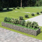 vidaXL Horganyzott acél gabion magaságyás 450 x 90 x 50 cm
