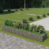 vidaXL Horganyzott acél gabion magaságyás 450 x 90 x 50 cm