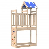 vidaXL Játék Torny Barna 110.5 x 52.5 x 215 cm Tömör fenyőfa