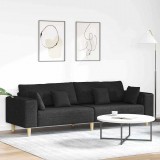 vidaXL Kanapé párnával Fekete 250 x 77 x 76 cm szövet