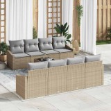 vidaXL Kanapé Szett 9 db Beige és Világosszürke polirattan