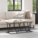 vidaXL Kávézóasztal Mesteri Tölgy 100x50x40 cm Műgyanta és Fém
