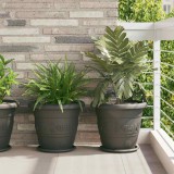 vidaXL Kerek Virág Tálca 24 pcs Fekete Ø 27 x 2,5 cm Műanyag