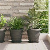 vidaXL Kerek Virág Tálca 6 pcs Fekete Ø 19 x 2 cm Műanyag