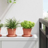 vidaXL Kerek Virágcserép 6 pcs Tégla Vörös Ø 12,5 x 10 cm Műanyag