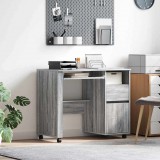 vidaXL Kerekes íróasztal Szürke Sonoma Szerelt Fa 91 x 50 x 77 cm