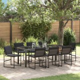 vidaXL Kert étkező szett 9 pcs Fekete 200 x 80 x 73 cm