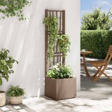 vidaXL Kertész cserép rácsos változattal Barna 36 x 36 x 140 cm PP