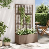 vidaXL Kertész cserép rácsos változattal Barna 80 x 36 x 140 cm PP
