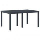 vidaXL Kerti Asztal Antracit 150 x 100 x 73 cm polirattan