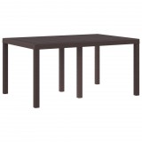 vidaXL Kerti Asztal Barna 150 x 100 x 73 cm polirattan