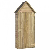 vidaXL Kerti impregnált fenyőfa szerszámtároló ajtóval 77x28x178 cm