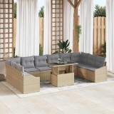 vidaXL Kerti Kanapé Szett 11 db Beige és Világosszürke