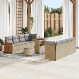 vidaXL Kerti Kanapé Szett 12 pcs Beige és Világosszürke polirattan
