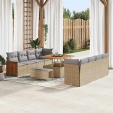 vidaXL Kerti Kanapé Szett 12 pcs Beige és Világosszürke polirattan