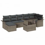 vidaXL Kerti Kanapé Szett 8 db Szürke [Műanyag]: Poly Rattan