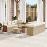 vidaXL Kerti Kanapé Szett Beige és krém 231 x 224 x 85 cm polirattan