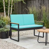 vidaXL Kerti pad 2 -Seater 107 x 61 x 80 cm polirattan Négyszögletes