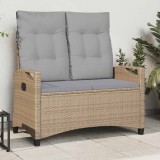 vidaXL Kerti pad párnával Beige és Világosszürke 105 x 60 x 112 cm