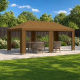 vidaXL Kerti pavilon 6 x 3 m Tópszínű Poliészter és acél 190 gsm