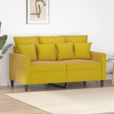vidaXL Kétszemélyes sárga bársony kanapé 120 cm