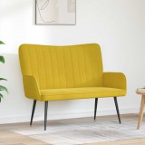 vidaXL Kétüléses Kanapé Sárga 115 x 61 x 87 cm Bársony
