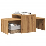 vidaXL Kézműves tölgy színű szerelt fa dohányzóasztal 100 x 48 x 40 cm