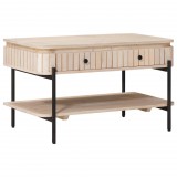 vidaXL Kézzel Készült Kávéasztal Fehér 85 x 45 x 50 cm Tömör Mangófát