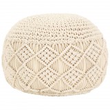 vidaXL Kézzel készült makramé pamut puff 45 x 30 cm