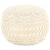 vidaXL Kézzel készült makramé pamutpuff 45 x 30 cm