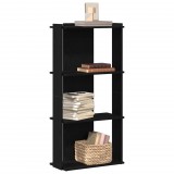 vidaXL Könyvespolc 3 szintes Fekete 60x30x120 cm Használt fa