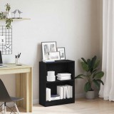 vidaXL Könyvespolc 60 x 24 x 76 cm Szerelt Fa Fekete tölgy