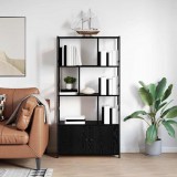 vidaXL Könyvespolc 80 x 30 x 155,5 cm Szerelt Fa Fekete tölgy