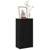 vidaXL Könyvespolc fekete tölgy 40x24x77 cm Gépesített fa