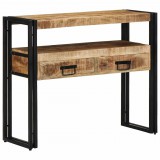 vidaXL Konzolasztal fiókkal Barna 90 x 33 x 75 cm Tömör Mangófát