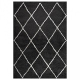 vidaXL Krém és antracitszürke színű hosszú szálú szőnyeg 160 x 230 cm