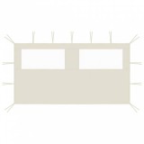 vidaXL Krémszínű ablakos pavilonfal 4 x 2 m