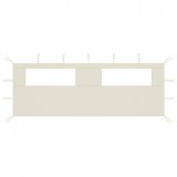 vidaXL Krémszínű ablakos pavilonfal 6 x 2 m