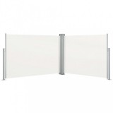 vidaXL Krémszínű behúzható oldalsó napellenző 100 x 1000 cm