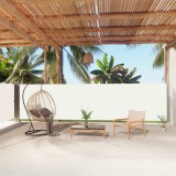 vidaXL Krémszínű behúzható oldalsó napellenző 160 x 1000 cm