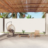 vidaXL Krémszínű behúzható oldalsó napellenző 220 x 1000 cm