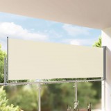 vidaXL Krémszínű behúzható oldalsó terasz napellenző 120 x 300 cm