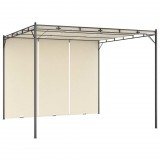 vidaXL Krémszínű kerti pavilon oldalfüggönnyel 3 x 3 x 2,25 m
