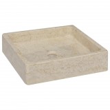 vidaXL Krémszínű márvány mosdókagyló 40 x 40 x 10 cm