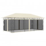 vidaXL Krémszínű pavilon szúnyoghálóval 6 x 3 x 2,73 m
