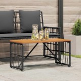 vidaXL Kültéri Asztal Fekete 80 x 40 x 40 cm Acél és poli rattan
