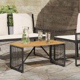 vidaXL Kültéri Asztal Fekete és Barna 80 x 40 x 40 cm polirattan