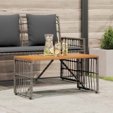 vidaXL Kültéri Asztal Szürke 80 x 40 x 40 cm Acél és poli rattan