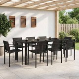vidaXL Kültéri Bútor Szett 7 pcs Fekete és Antracit Textilén