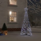 vidaXL Kúp alakú karácsonyfa 200 hideg fehér LED-del 70 x 180 cm